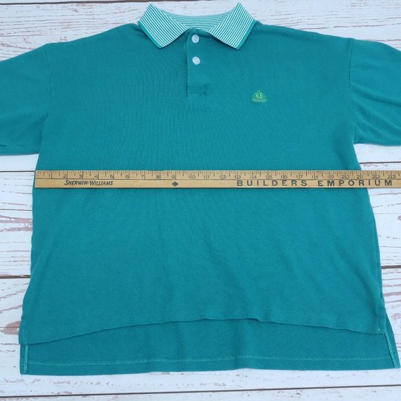 Vintage Izod Medium Green Thick Cotton Golf Polo Shirt - Picture 5 of 7